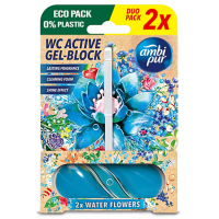 Гелевый подвесной блок для туалета Ambi Pur WC Active Gel-Block Водяные цветы, 2х45 г